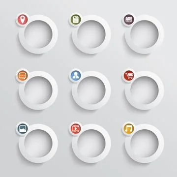 Various applications icon set with different colors suitable for web design or Stock Illustration