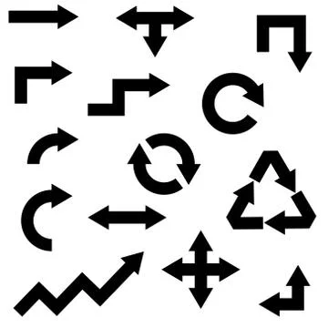 Various arrow set isolated on white background. Vector illustration. 스톡 일러스트