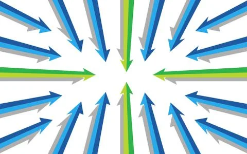 Various arrows pointing to the same direction illustration design Stock Illustration
