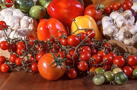 Various assorted organic fresh vegetables. Stock Photos