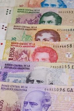 Various banknotes from Argentina Stock Photos