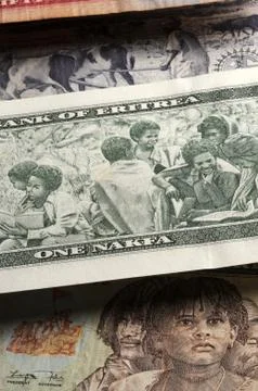 Various banknotes of Eritrea Stock Photos