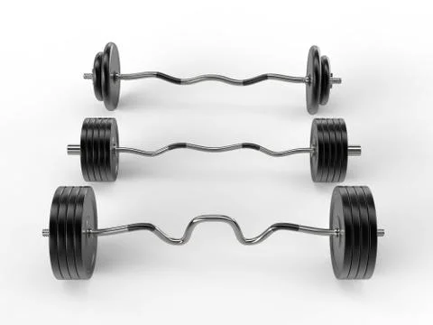 Various barbell weights - 3D illustration Stock Illustration