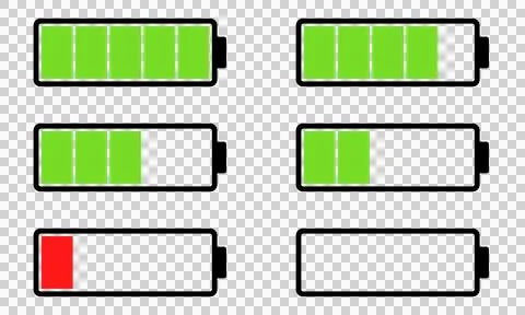 Various battery level icon set Stock Illustration