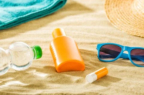 Various beach accessories Стоковые фото