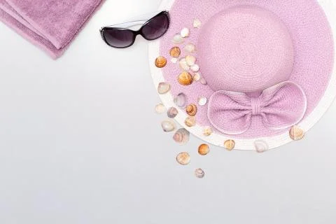 Various Beach Items Ready for Trip Packing Stock Photos