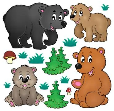 Various bears theme collection - eps10 vector illustration. Stock Illustration