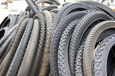 Various bicycle wheels Foto stock
