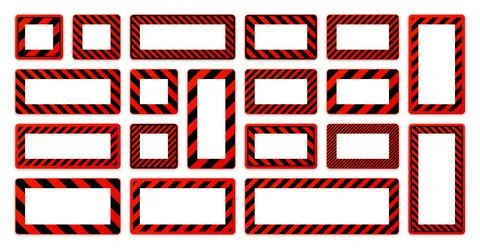 Various blank warning signs with diagonal lines. Yellow attention, danger or 스톡 일러스트