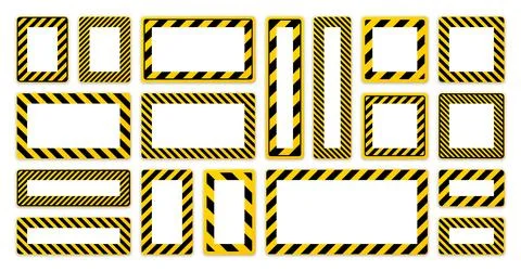 Various blank warning signs with diagonal lines. Red attention, danger or イラスト素材