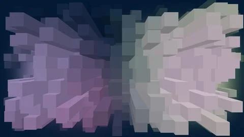 Various blocks project forward creating a textured wall of shapes Stock Illustration
