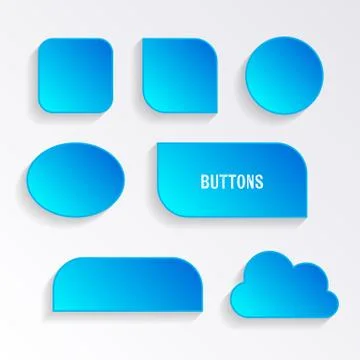 Various blue buttons with shadows イラスト素材
