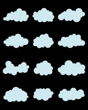 Various blue clouds Stock Illustration