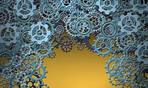 Various blue cogs イラスト素材