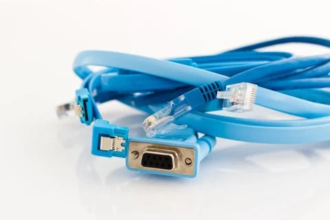 Various blue pc cables Фото