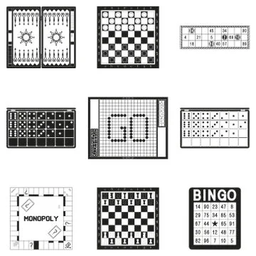 Various board games Stock Illustration