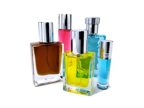 Various bottles of perfume Stock Photos