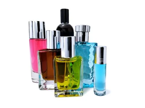 Various bottles of perfume Stock Photos