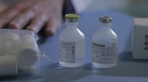 Various bottles in a plastic ziploc bag Stock Footage 20446300