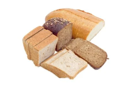 Various bread on a light background Stock Photos