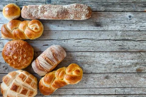 Various Bread Types Stockfoto's