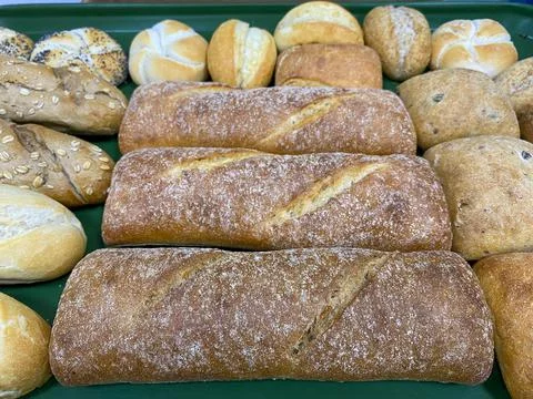 Various breads that can be baked at home Stock Photos