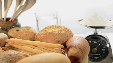 Various breads Stock Footage 31342981