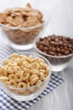 Various breakfast cereals Stock Photos