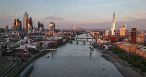 Various bridges on Thames river and modern buildings in capital Video stock 201425223