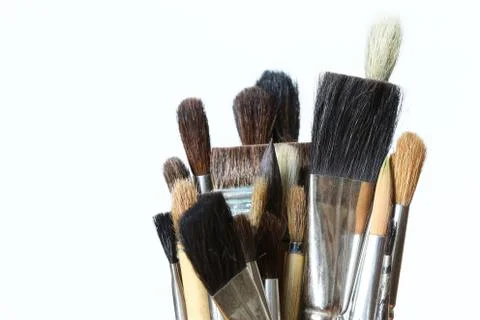 Various brushes on white Stock Photos