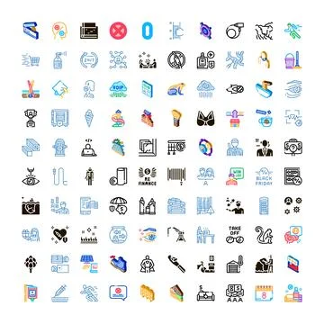 Various business and technology flat and isometric icons collection 스톡 일러스트