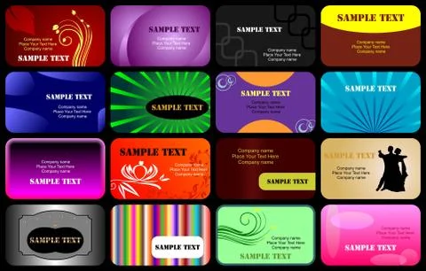 Various business cards Stock Illustration