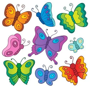 Various butterflies theme set Stock Illustration