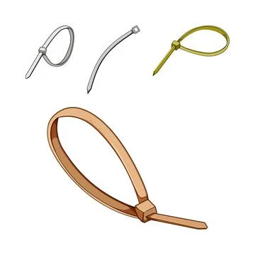 Various cable ties for secure fastening solutions Illustrazione stock