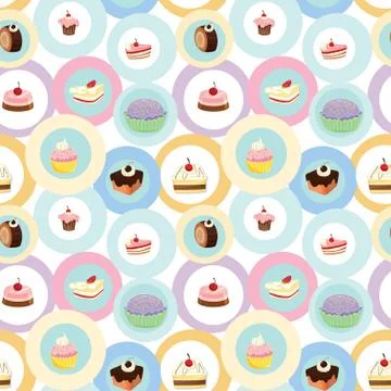 Various cakes Stock Illustration