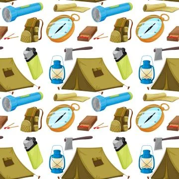 Various camping objects 스톡 일러스트