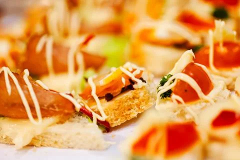 Various canapes Stock Photos