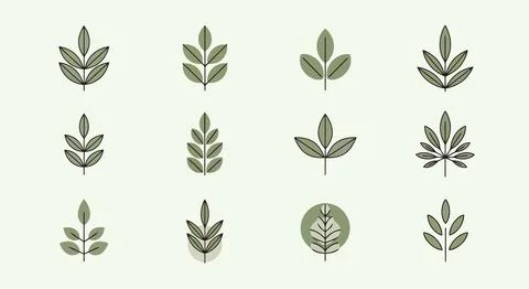 Various cannabis leaf designs and a circular emblem featuring a cannabis leaf Stock Illustration