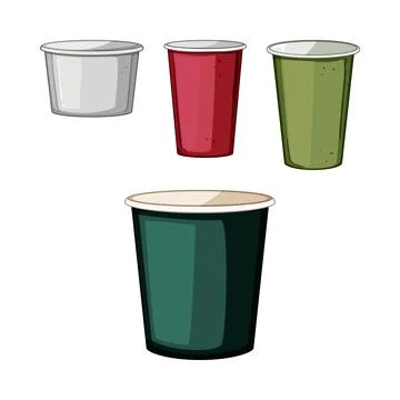 Various carton containers ready for takeaway drinks Stock Illustration