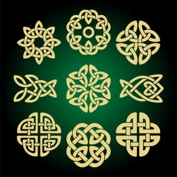 Various celtic knots. Simple knotwork designs Stock Illustration