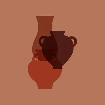 Various ceramic vases interior posters. Elegant modern card in boho style Stockillustratie