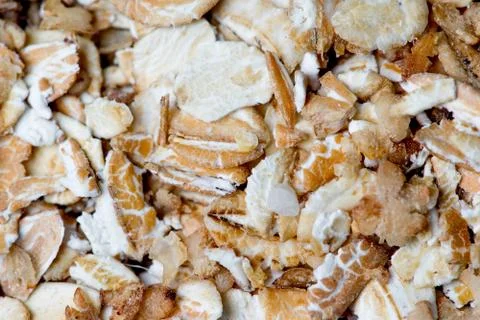 Various cereals and groats on a table Stock Photos