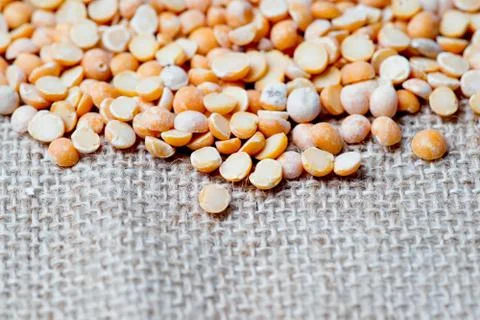 Various cereals and groats on a table Stock Photos