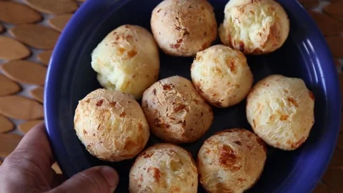 Various cheese bread on a plate - Minas Gerais food Stock Footage 196292217