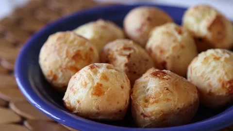 Various cheese bread on a plate - Minas Gerais food Stock Footage 201735114