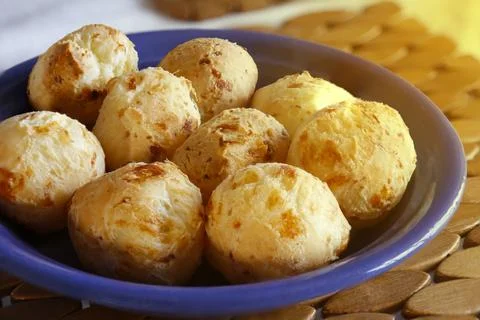 Various cheese bread on a plate - Minas Gerais food Stock Photos