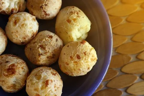 Various cheese bread on a plate - Minas Gerais food Stock Photos