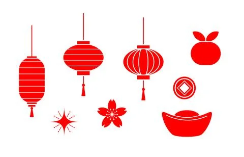Various Chinese New Year vector assets Stock Illustration