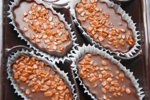 Various chocolate sweets Stock Photos
