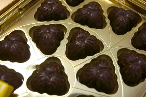 Various chocolate sweets Stock Photos